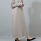 SY019OP / Boxy Line Long Dress　GRAY BEIGE【翁安芸さん×SYNE TOKYO】