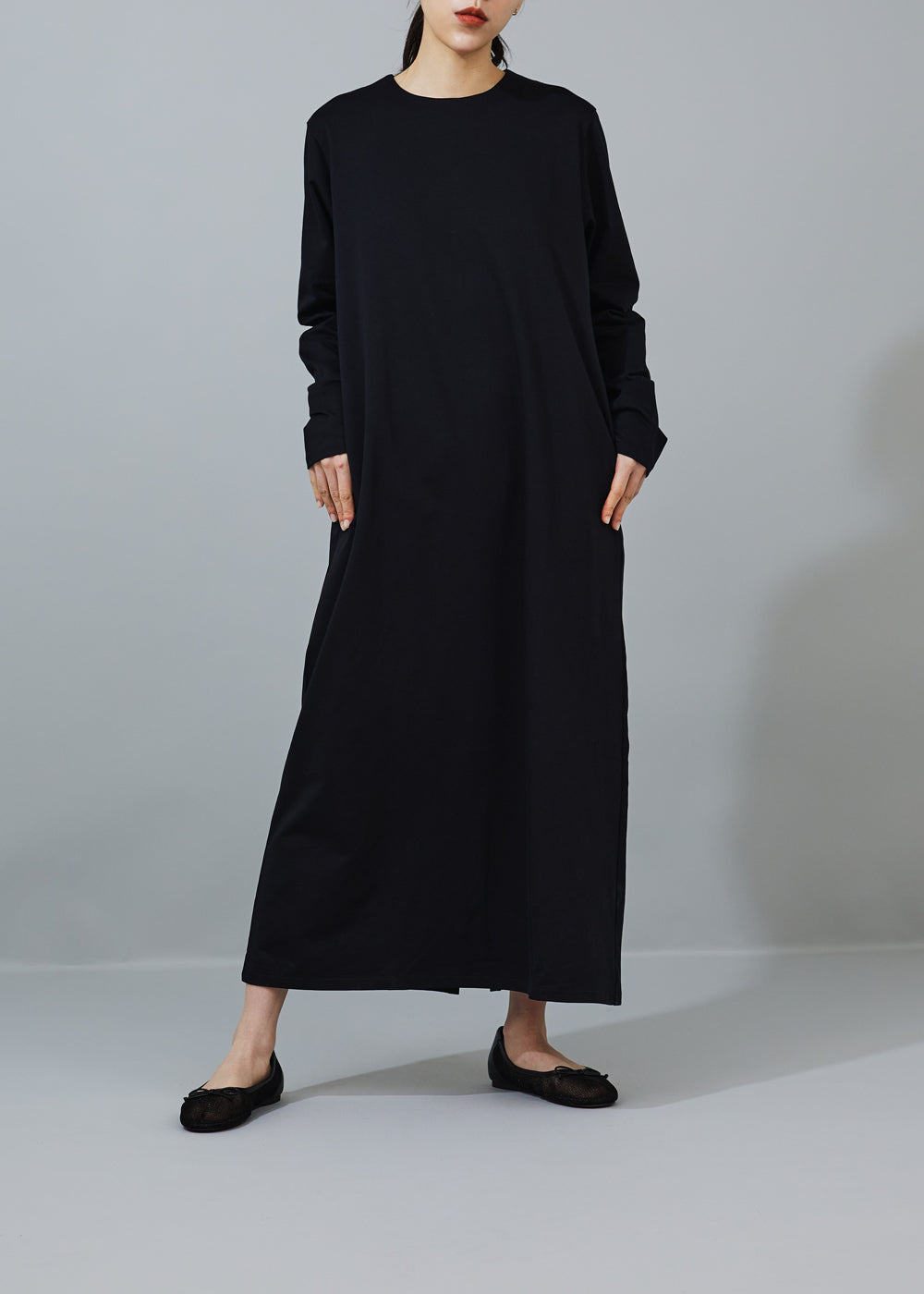 SY019OP / Boxy Line Long Dress BLACK【翁安芸さん×SYNE TOKYO