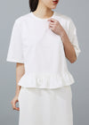 SY018PO / Frill T-Shirt　IVORY【翁安芸さん×SYNE TOKYO】