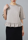 SY018PO / Frill T-Shirt　GRAY BEIGE【翁安芸さん×SYNE TOKYO】